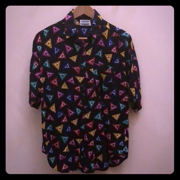 Tops - 80s Vintage Blouse Medium Separate Issue Funky